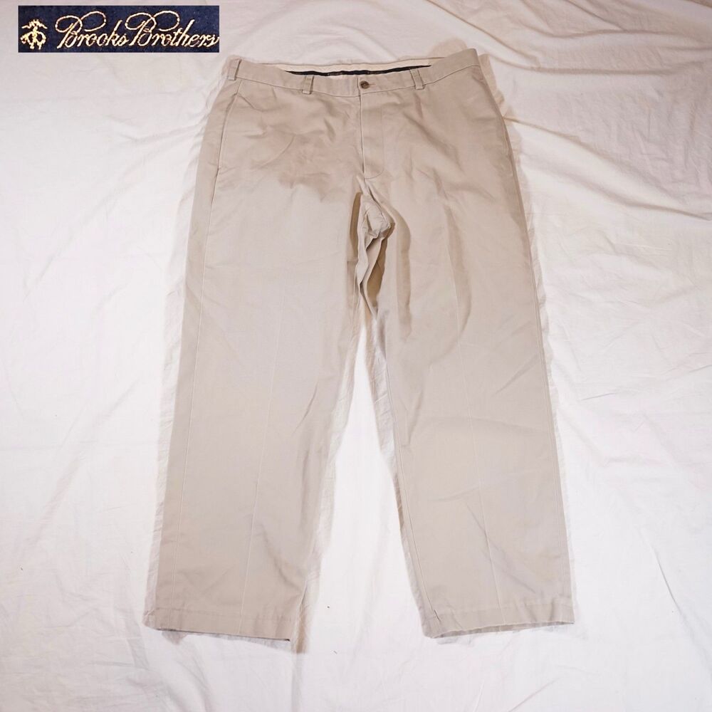 Brooks Brothers Advantage Chino Hudson Pants Tan Beige 38x32
